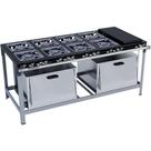 Fogão Industrial Stori Premium 8 Bocas 30x30 2 Fornos Com Chapa M31 Metalmaq Fogão Baixa Pressão Pintado
