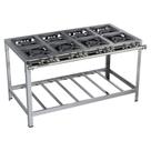 Fogão Industrial Stori Premium 8 Bocas 30x30 M16 Aço Inox 430 Metalmaq