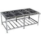 Fogão Industrial Stori Premium 8 Bocas 40x40 M16 Aço Inox 430 Metalmaq Fogão Baixa Pressão