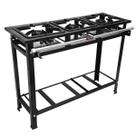 Fogão Industrial Três Bocas Alta Pressao 30x30 Cor Cinza-escuro Tipo de conexão Gás engarrafado Botijão gás cozinha tradicional