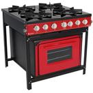 Fogão Industrial Venâncio Bravo a Gáz 4 Bocas com Forno Vermelho Esmaltado BR4BFVR Fogão Industrial Venâncio Bravo a Gáz 4 Bocas com Forno Vermelho Esmaltado BR4BFVR