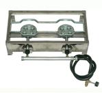 Fogão Inox 2 Bocas - Fogareiro - Registro P2 (bot. Peq)