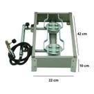 Fogão Inox 2 Bocas Pequeno E005 Gás Mangueira + Registro
