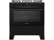 Fogão Mônaco Plus 5 Bocas Atlas - Mesa Inox - Bivolt - Acendimento Automático - Mega Chama - Preto