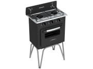 Fogão Portátil 2 Bocas Venax Gemini Vetrô Gas Glp Preto Fosco