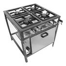 Fogão Profissional 4 Bocas com Forno Metal Brey FE -504-F