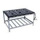 Fogao stori premium 06 bocas 40x40 - 3 bocas dupla/3 simples - metalmaq