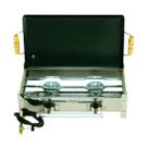 Fogareiro 2 Bocas Inox Reforçado Chapa Grande Lanche Kit Ga