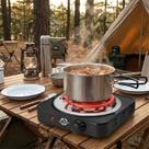 Fogareiro Elétrico Espiral 1 Boca 220V Preto 1000W Camping Acampamento MM House