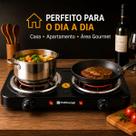Fogareiro Elétrico Portátil 2 Bocas Preto 110 Volts
