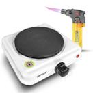 Fogareiro Elétrico Portátil 2000W 2 Bocas 127V com Maçarico Recarregável