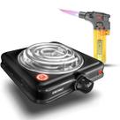 Fogareiro Fogão Cooktop 220v Elétrico Portátil 1000w Com Maçarico Automático Isqueiro A Gás