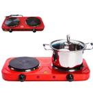 Fogareiro Portátil Fogão Elétrico 2000w Cooktop Panela 2 Bocas Disco