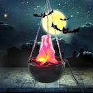Fogueira LED Decorativa Halloween com Efeito Chama