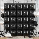 Foil Balloon Wall Froova Black Square 25 unidades para decoração de festas