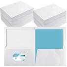 Folder Yeaqee, pacote com 200, papel laminado brilhante branco