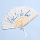 Folding Fan xo, acessório de casamento Fetti White Lace Bride to Be