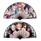 Folding Fans Anime Handheld Fans, conjunto de 2 em tecido de bambu