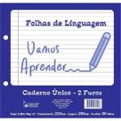 Folha com 2 furos Linguagem P/Caderno Unico 50fl - Tamoio