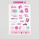 Folha de adesivos caderno inteligente-coleção barbie pink
