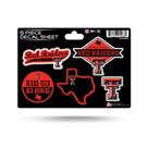 Folha de adesivos Rico Industries NCAA Texas Tech Red Raiders x5