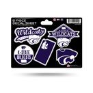 Folha de decalques Rico Industries NCAA Kansas State Wildcats x5