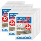Folha de plástico Drop Cloth NUITPY de 9 x 12 pés para pintura de 32 unidades