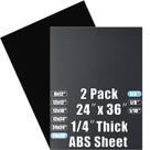 Folha de plástico Pinziren ABS de 6 mm de espessura 60x90 cm (pacote com 2) preta