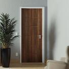 Folha de Porta de Madeira 210x70cm Espessura 3,5cm Mso Eucaplac Frisada Elegance Eucatex Noce Ebano