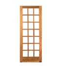Folha de Porta de Madeira Maciça Tauari 210x90x3,3 Vidro Quadriculado Jomadi