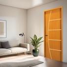 Folha de Porta em Madeira Frisada 2 210x80x3,5cm Gitale Portas Amarelo/Cerejeira