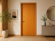 Folha de Porta em Madeira Lisa 210x80x3,5cm Gitale Portas Amarelo/Cerejeira