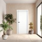 Folha de Porta em Madeira Lisa 210x80x3,5cm Gitale Portas Branco