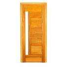 Folha de Porta Madeira Maciça com 7 Réguas Horizontais com Vidro Lateral 210x60cm Jomadi