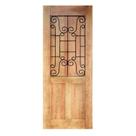 Folha de Porta Madeira Maciça Meia Grade Noruega 80x210x3,5cm Cedro Rosa