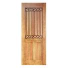 Folha de Porta Madeira Maciça Meia Grade Renda 90x210x3,5cm Cedro Rosa