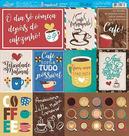 Folha para Scrapbook Simples - Tags e Frases de Café