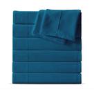 Folha plana Maple & Stone Queen Size, pacote com 6 unidades de microfibra azul-petróleo