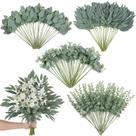Folhas artificiais de eucalipto e caules Zheart 120 unidades (verdes)