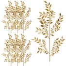 Folhas Artificiais QNUIHYE 55cm Douradas Pacote com 6 Decoração de Natal