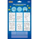 Folhas De Adesivos Para Colorir Sonic 6 Folhas Tilibra