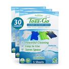 Folhas de detergente para roupa Purcise Travel Unperfumed 30 cargas