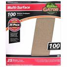 Folhas de lixa Gator Multi-Surface 100 Grit, 9 x 11 polegadas, pacote com 25 Folhas de lixa Gator Multi-Surface 100 Grit, 9 x 11 polegadas, pacote com 25