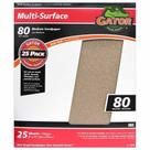Folhas de lixa Gator Multi-Surface 80 Grit, 9 x 11 polegadas, pacote com 25 Folhas de lixa Gator Multi-Surface 80 Grit, 9 x 11 polegadas, pacote com 25