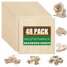 Folhas de madeira ESRICH Basswood 3mm 305x305mm para artesanato, pacote com 48 Folhas de madeira ESRICH Basswood 3mm 305x305mm para artesanato, pacote com 48