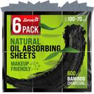 Folhas de óleo ZOROM'S Natural Bamboo Charcoal 6pk/600