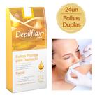 Folhas Depilatórias Natural Facial Depilflax 24 Unidades Testado Dermatologicamente