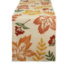 Folhas dispersas bordadas de outono de 14x70" do Table Runner DII