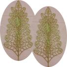 Folhas Flores Árvore Natal Gliter Dourado Kit 6pçs De 40cm