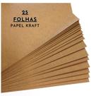 FOLHAS KRAFT NATURAL 25 unidades 66X96CM 80GR ARTESANATO EMBRULHO COR PARDO